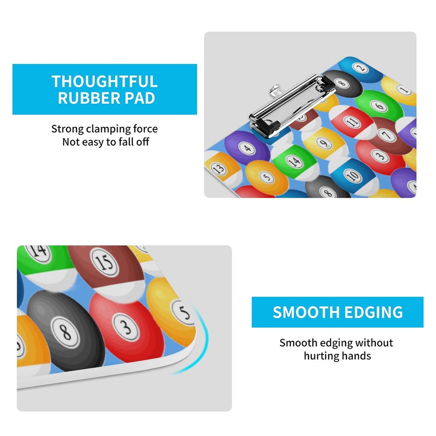 Pool Balls Collection: Acrylic Clipboard (A4)