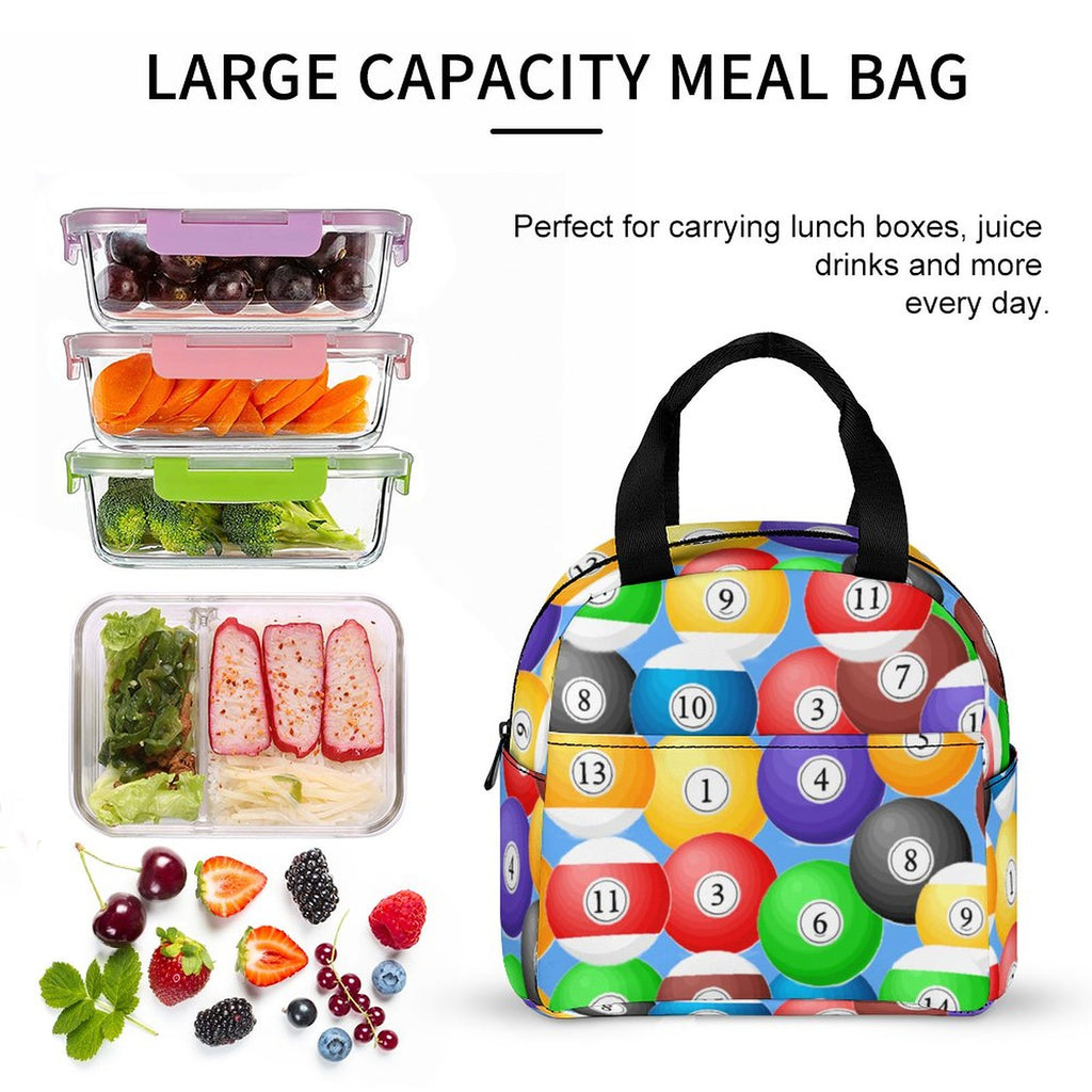 Pool Balls Collection: Large Insulated Lunch Totes for Adults