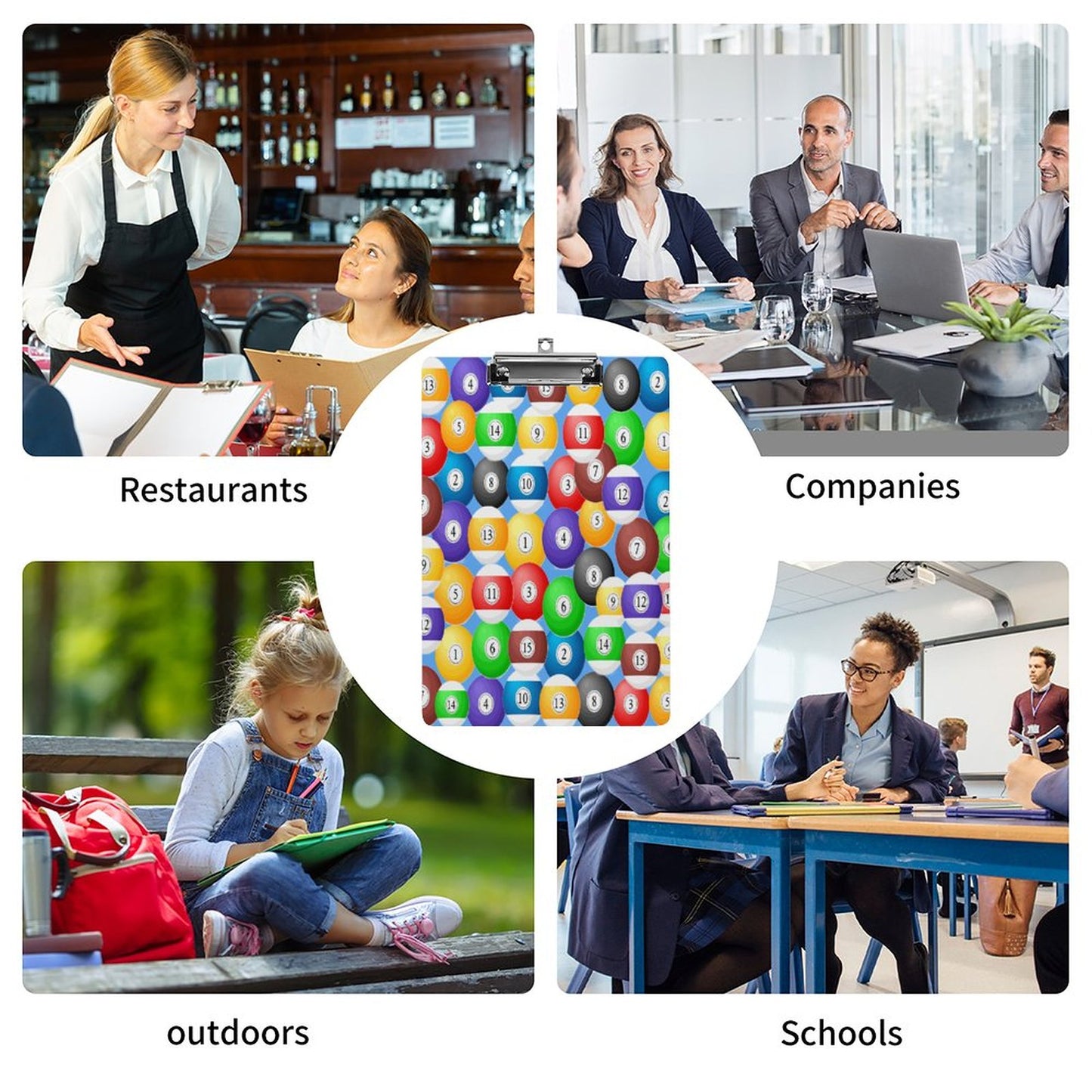 Pool Balls Collection: Acrylic Clipboard (A4)