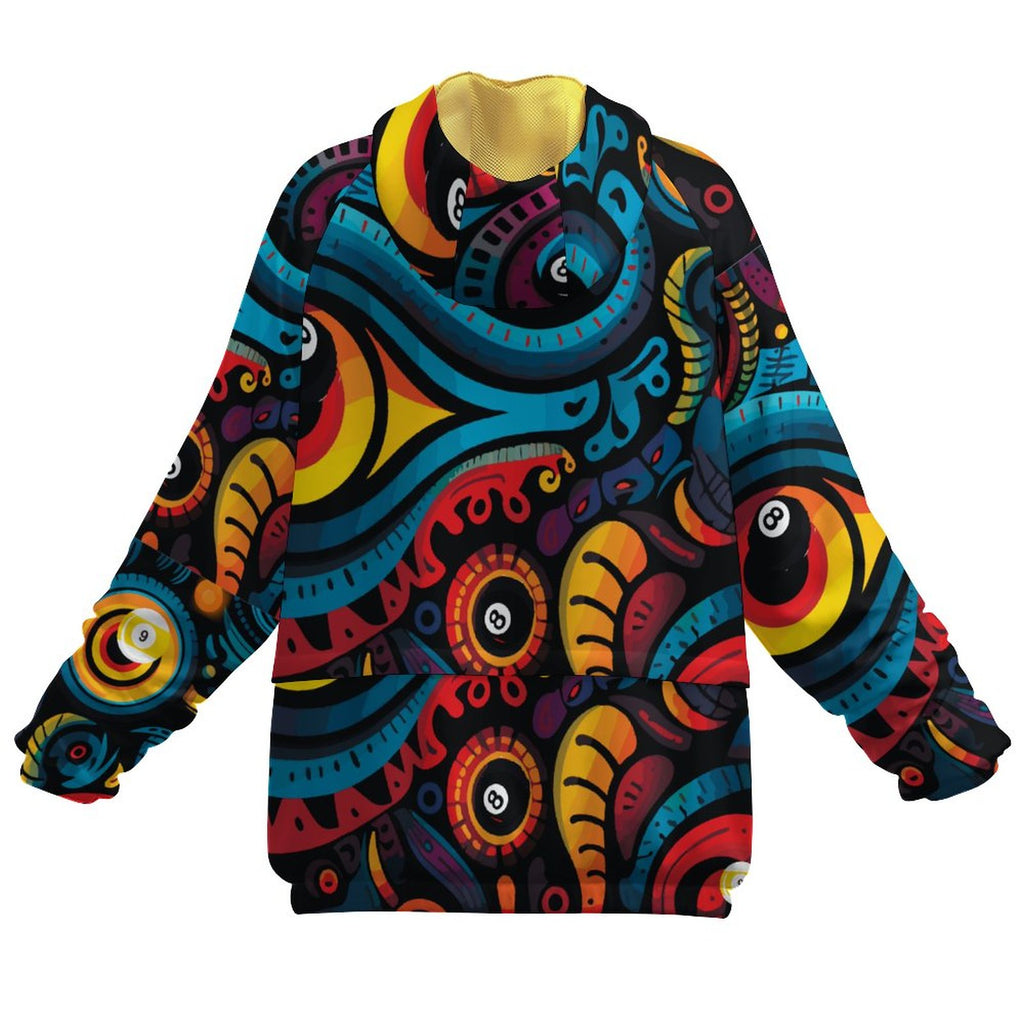 Double-Layered Hoodie with Pockets(All-Over Printing)