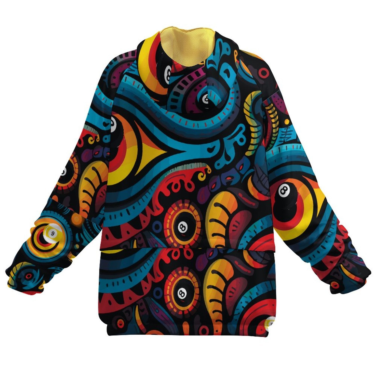 Double-Layered Hoodie with Pockets(All-Over Printing)