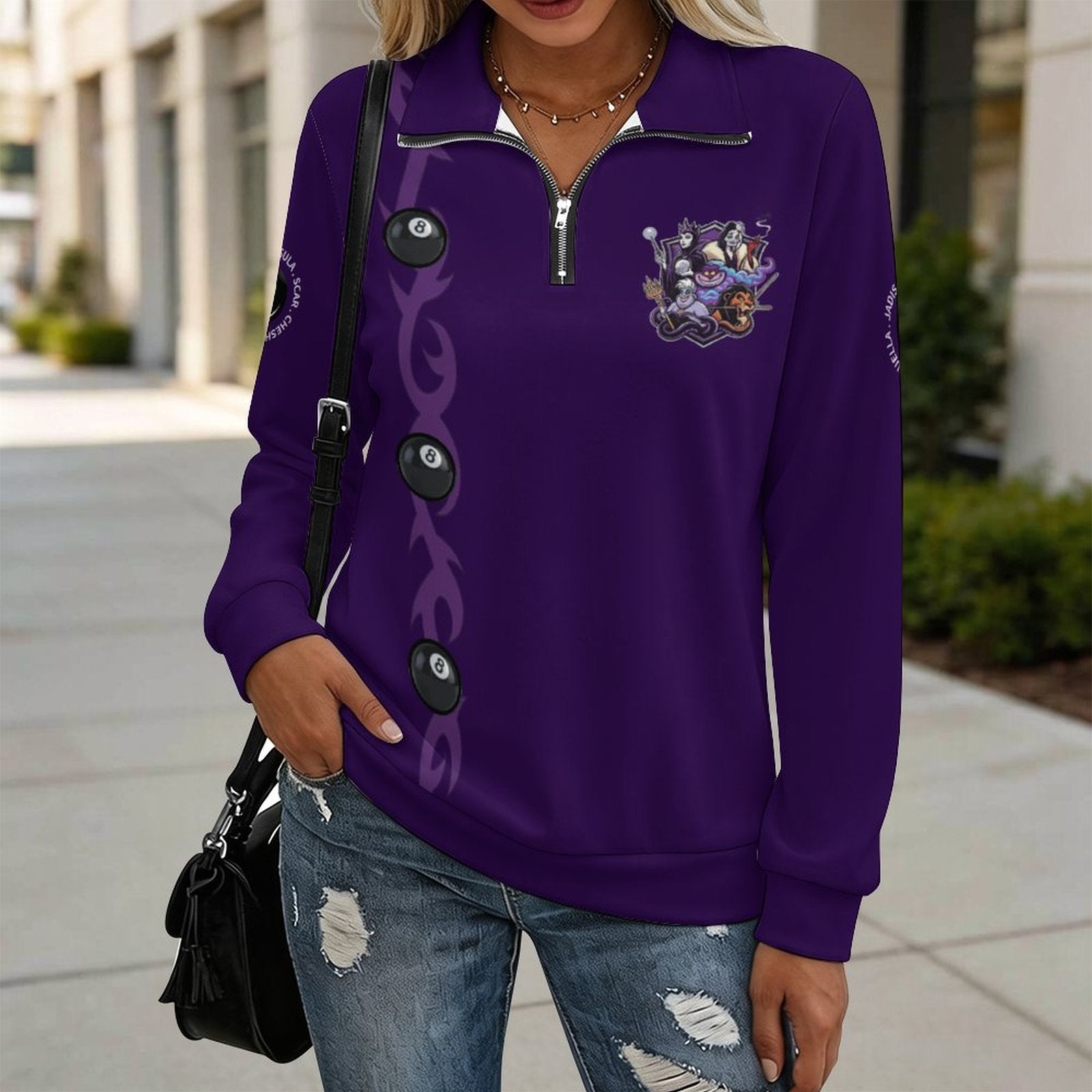 The Villains Zipper Women's Pullover Sweatshirt