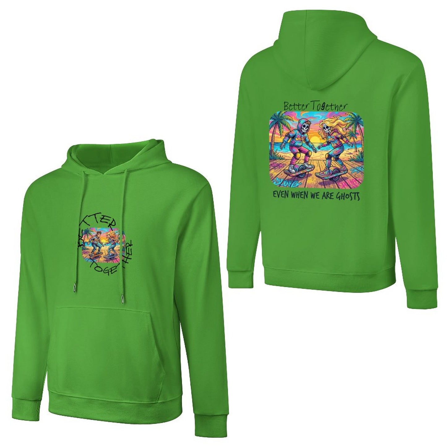 One  Wheel Love.  Cotton Hoodie with Pocket