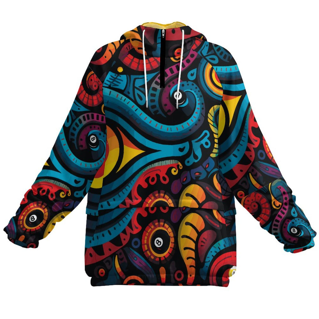 Double-Layered Hoodie with Pockets(All-Over Printing)