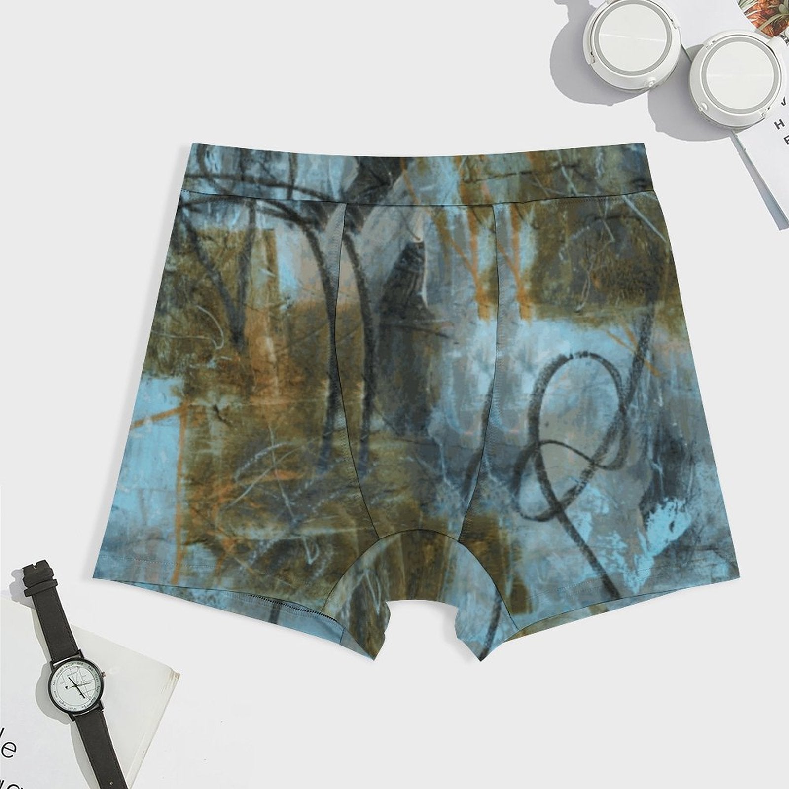 Blue Felt Men's Cotton Comfort Soft Boxer Briefs