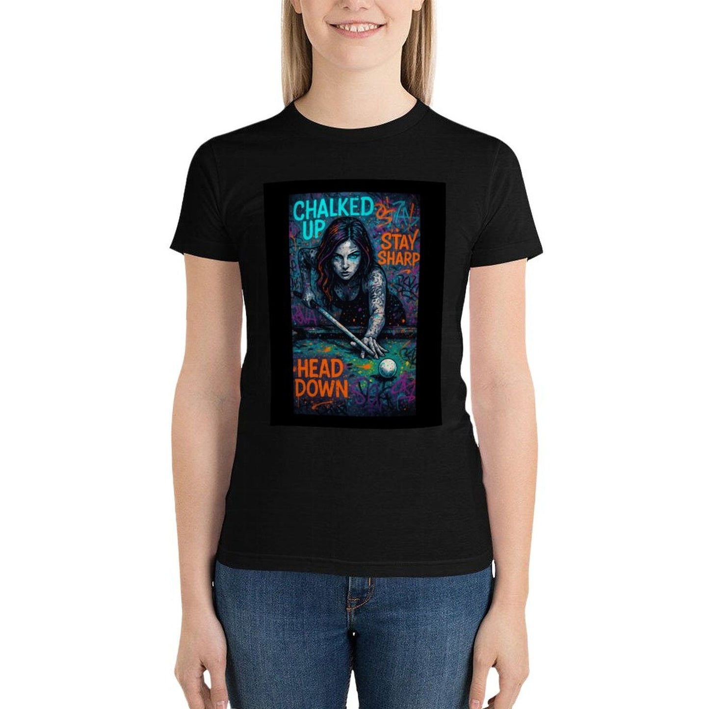 Chalked Up – Women’s Front Print Graphic T-Shirt