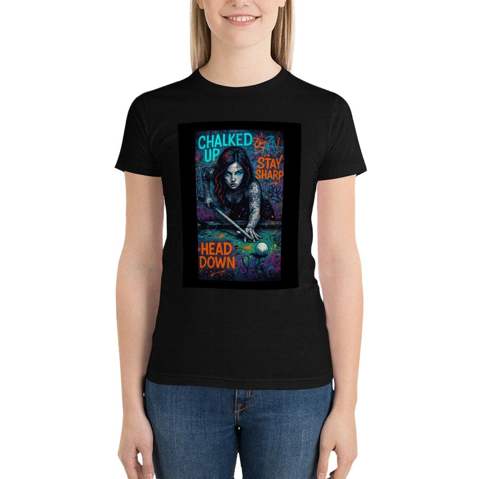 Chalked Up – Women’s Front Print Graphic T-Shirt