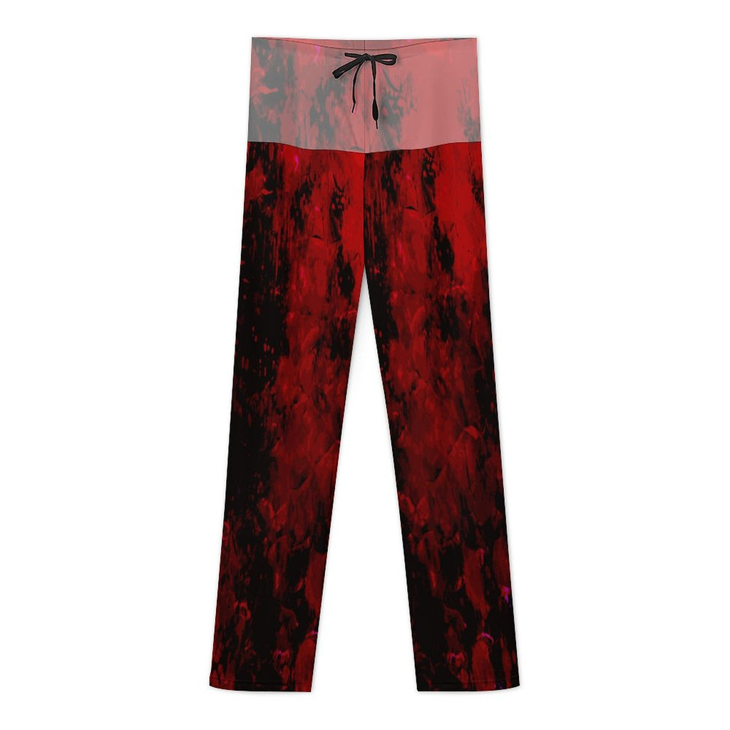 Red Crush City - Straight-Leg Drawstring Yoga Pants