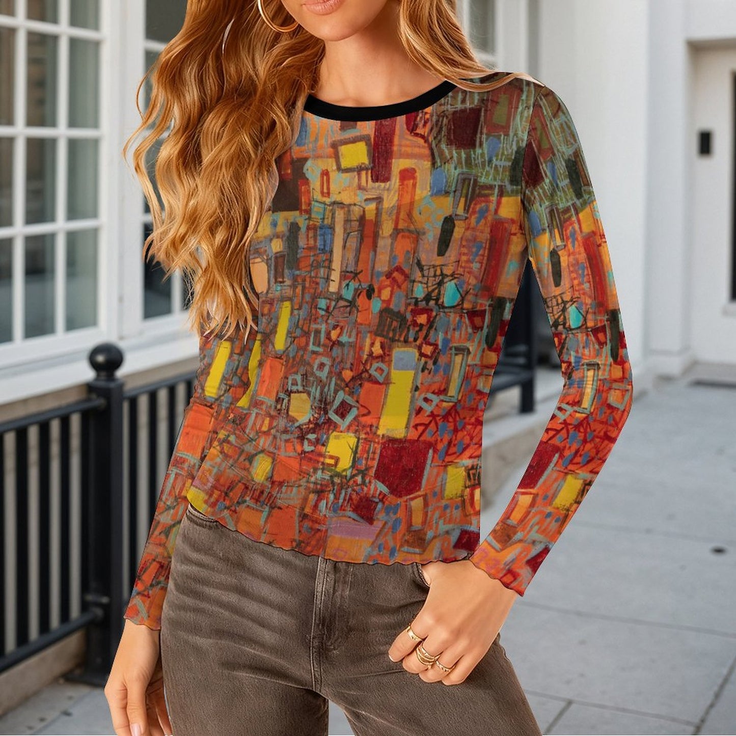 City Life Long Sleeve Mesh T-Shirt- Slim Fit, Lightweight & Layer-Ready