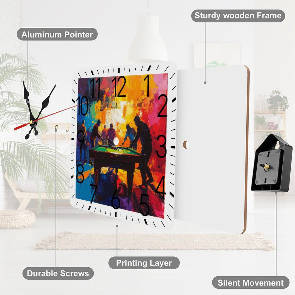 Square Wall Clock-9.8"x9.8"/25x25cm