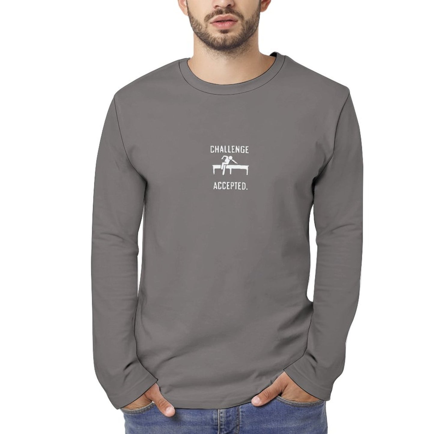 Challenge Accepted  Cotton Long Sleeve T-shirt for Men