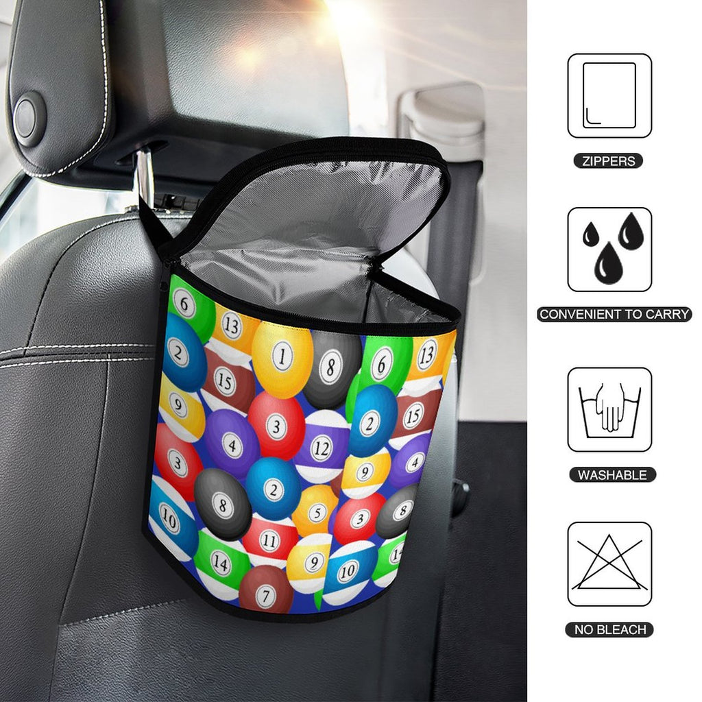 Pool Ball Collapsible Car Trash Bin – Multi-Use Vehicle Organizer