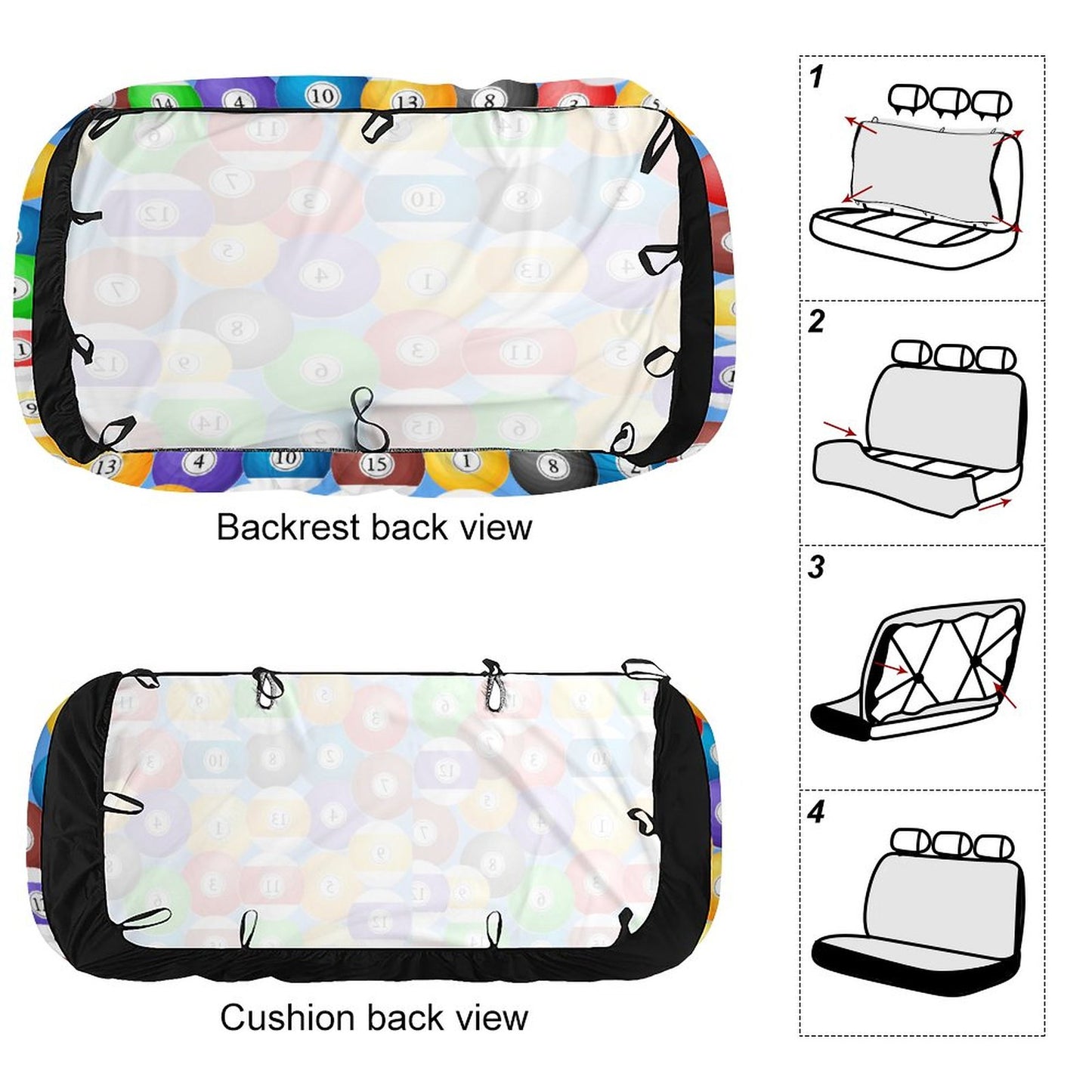 Poolball Back Seat Cover for Cars – Stretch Fit Rear Seat Protector