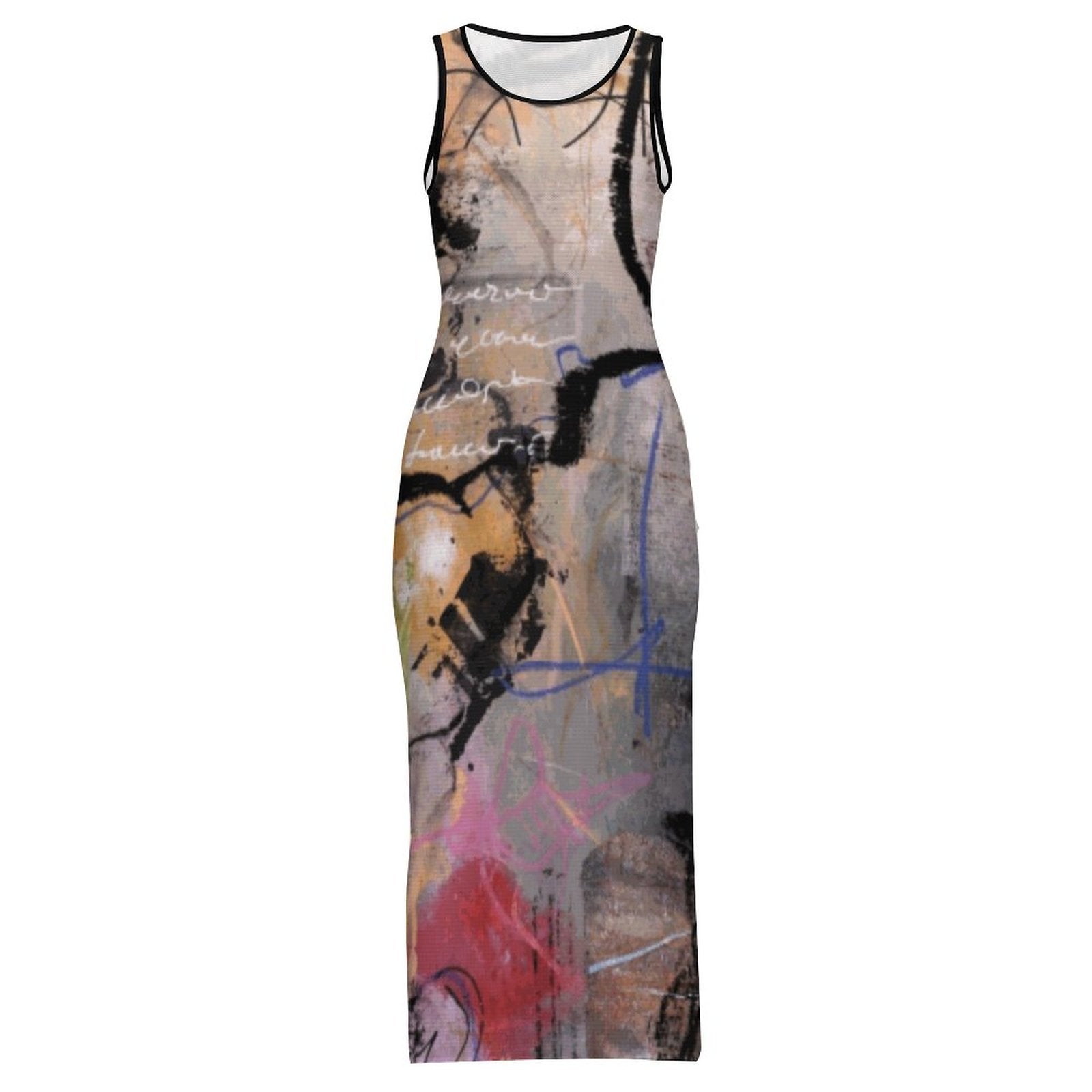 City Collection - Women's Slit Fitted Camisole Cheongsam Dress