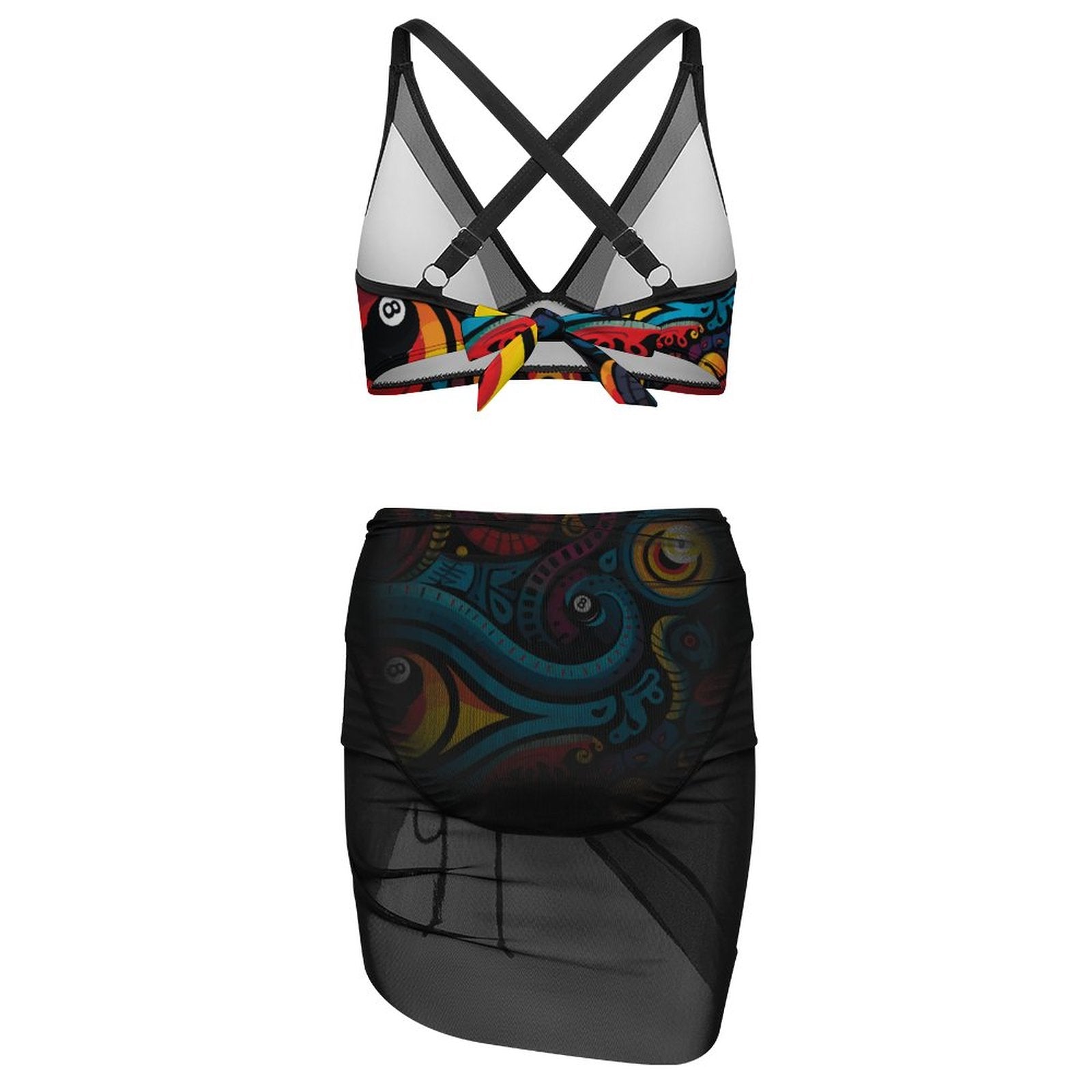 Dead Stroke Netted Swimsuit Set For Women