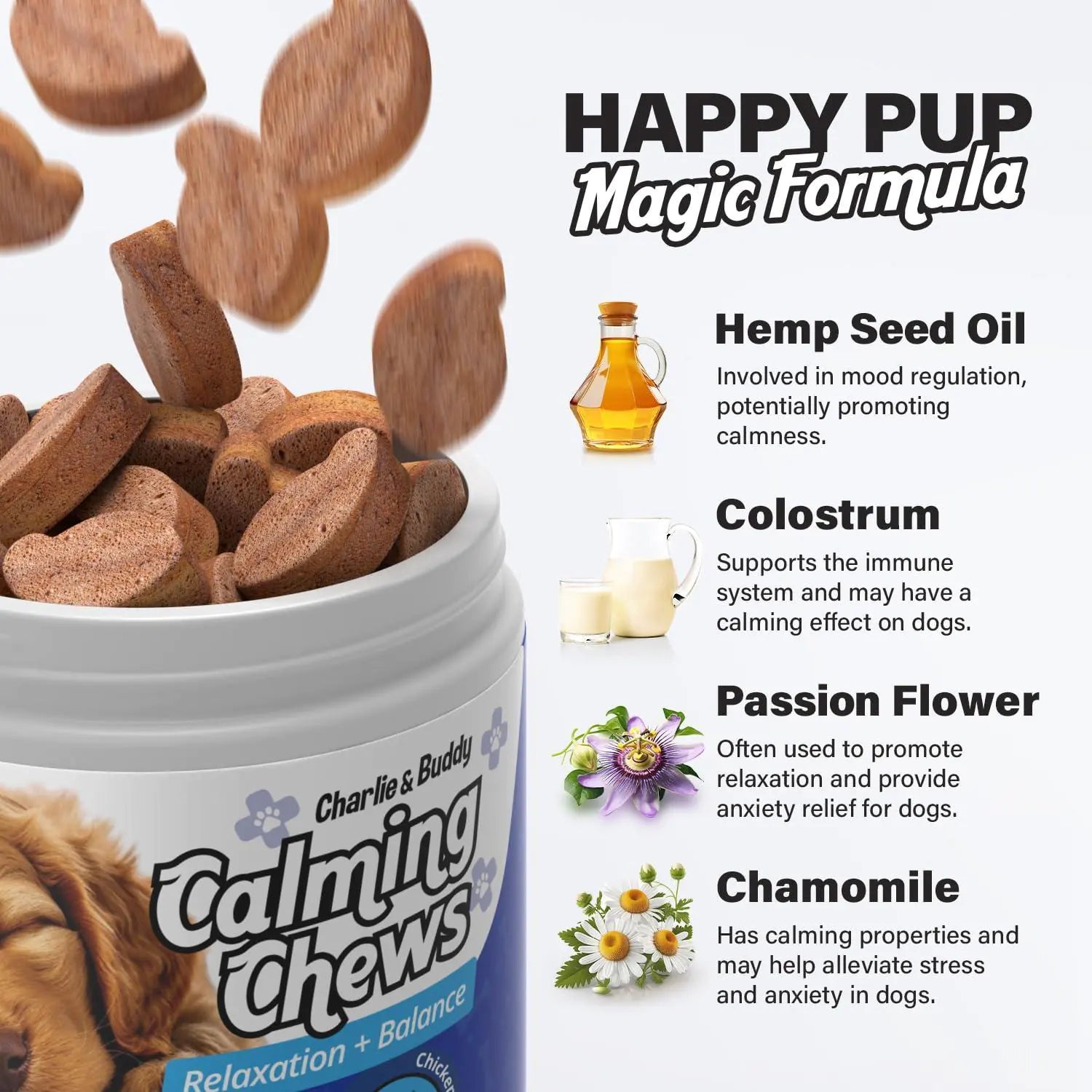 Dog Calming Chews 90 Pcs Chicken Flavor
