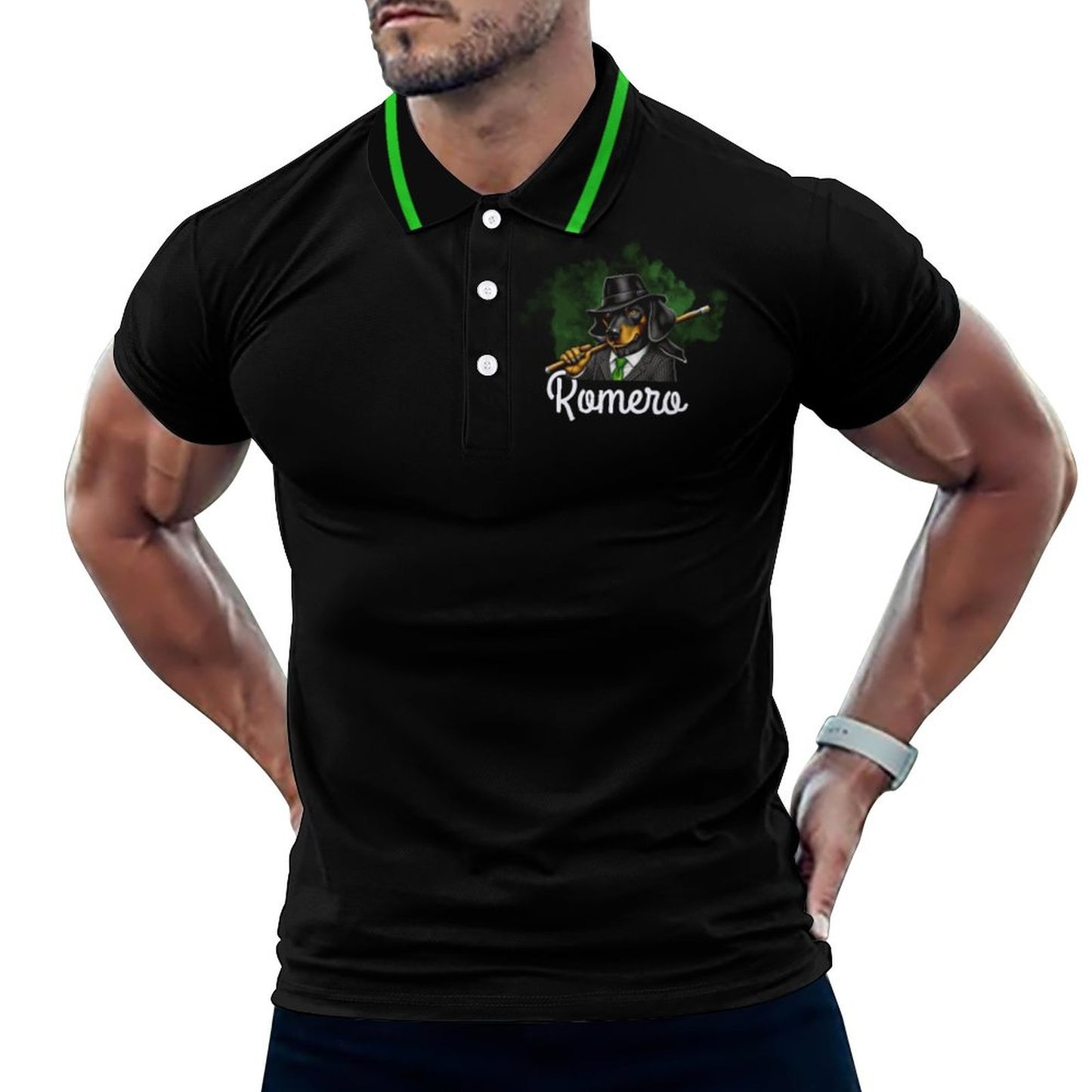 High I-Cue MN Team Polo Shirt with plain sleeves - Jersey material