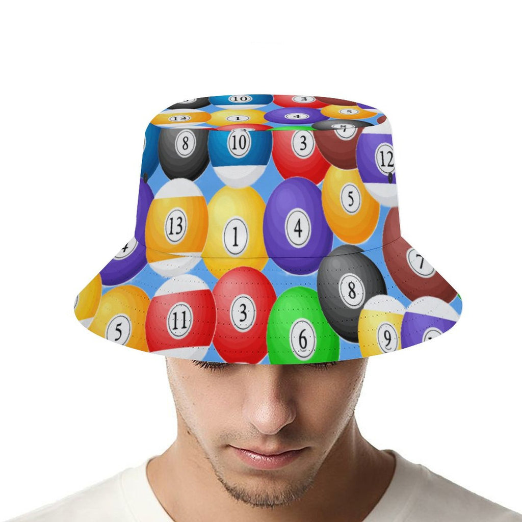 Poolball Adult Bucket Hat – Unisex Billiards Print Sun Hat