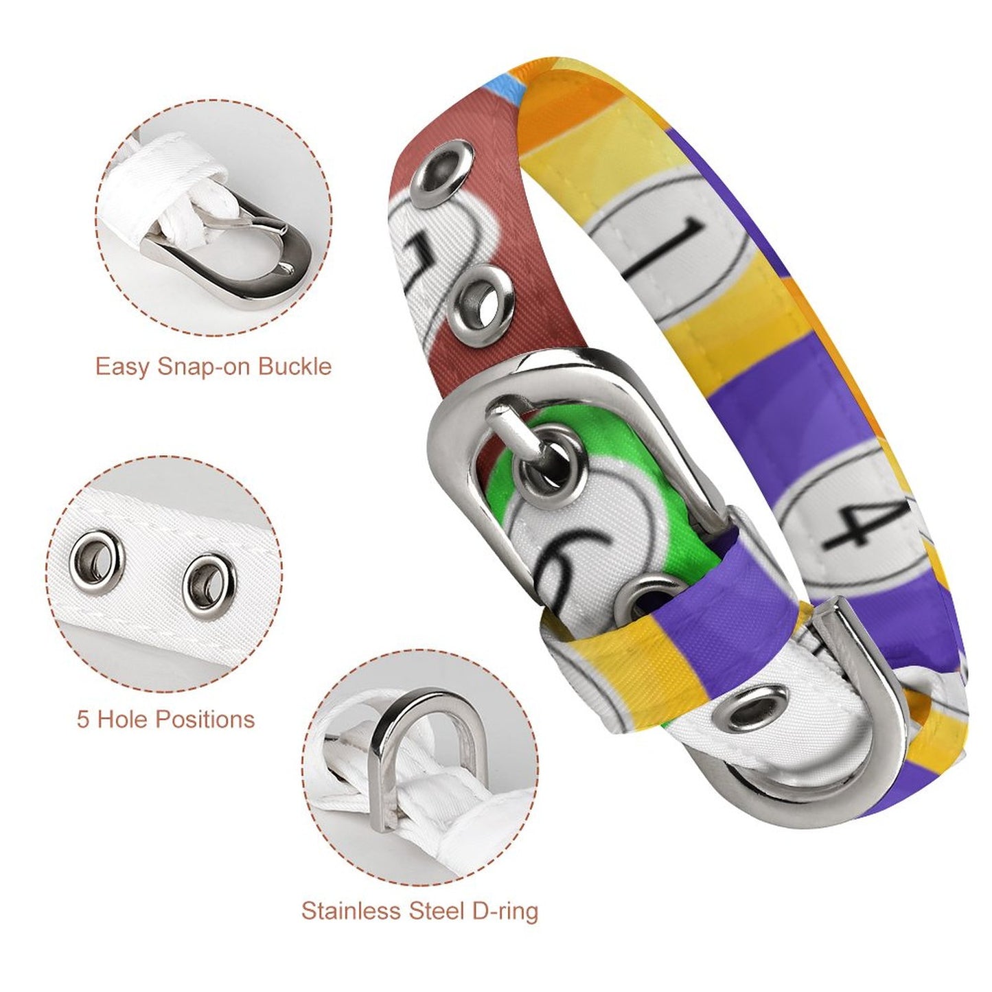 Pool Balls Collection: Oxford Cloth Adjustable Pet Collar