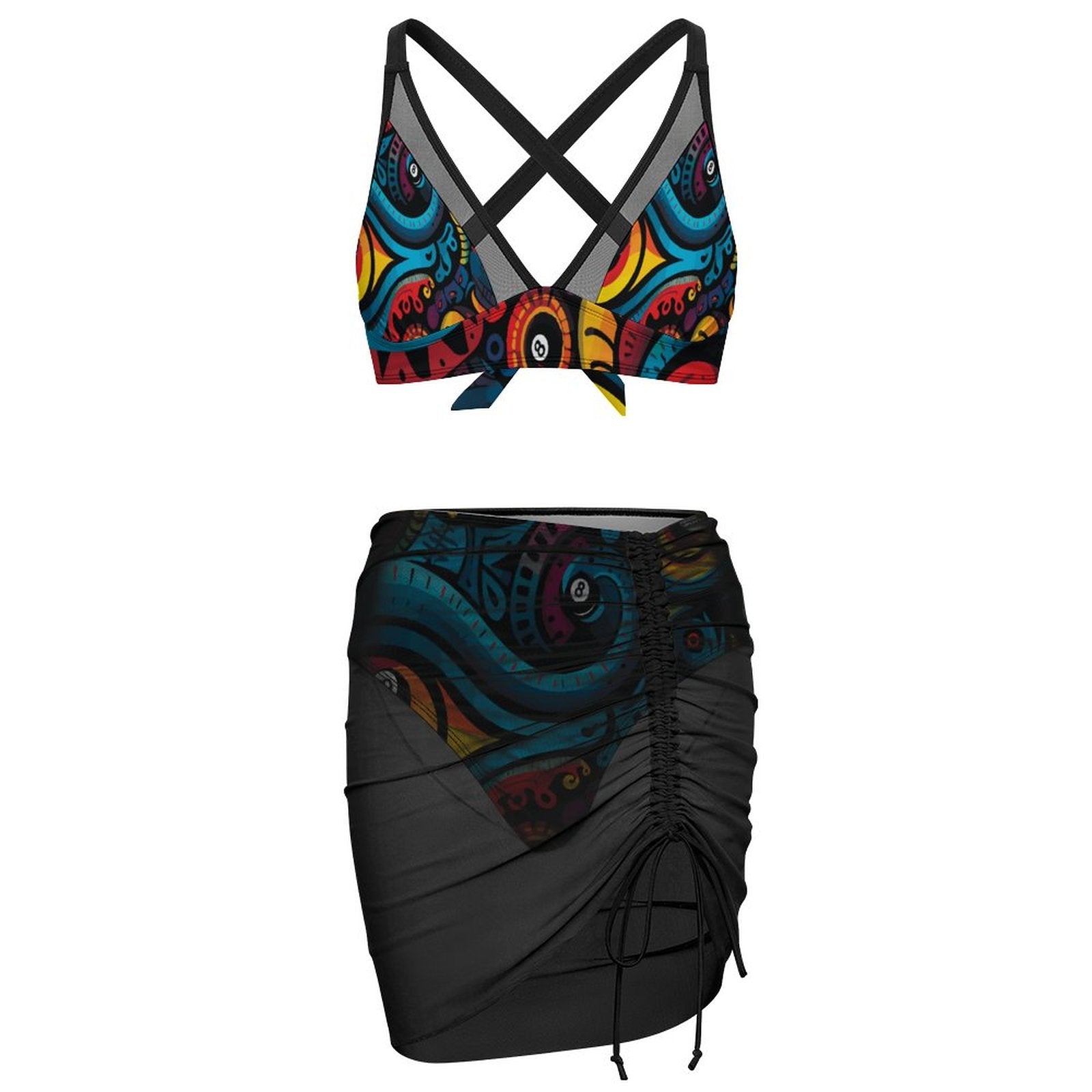 Dead Stroke Netted Swimsuit Set For Women