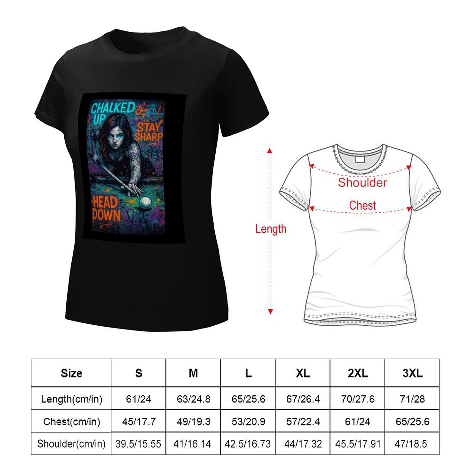 Chalked Up – Women’s Front Print Graphic T-Shirt
