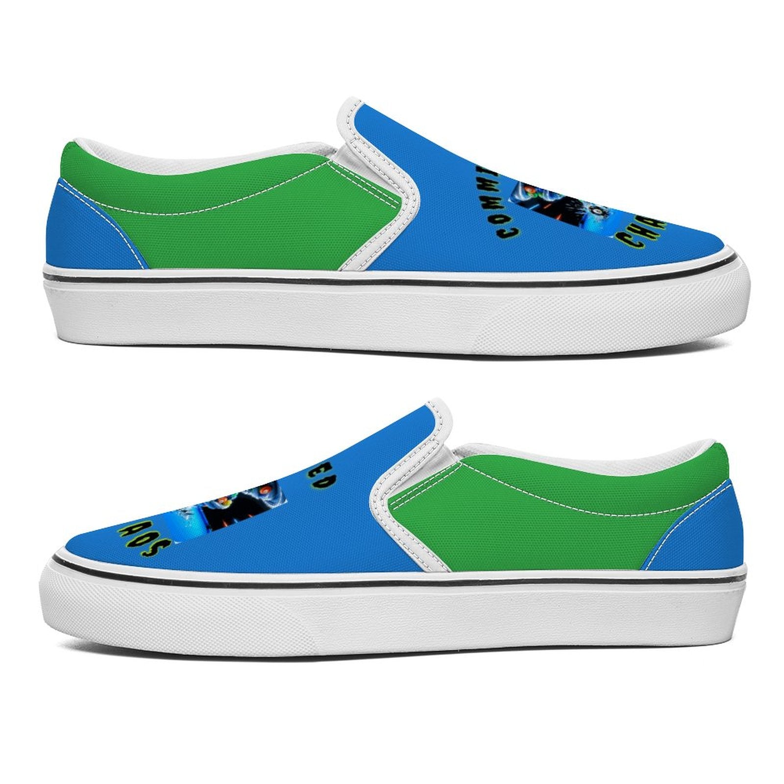 Committed to Chaos -Unisex Slip-On Canvas Sneakers – Lightweight Comfort with Bold Personality