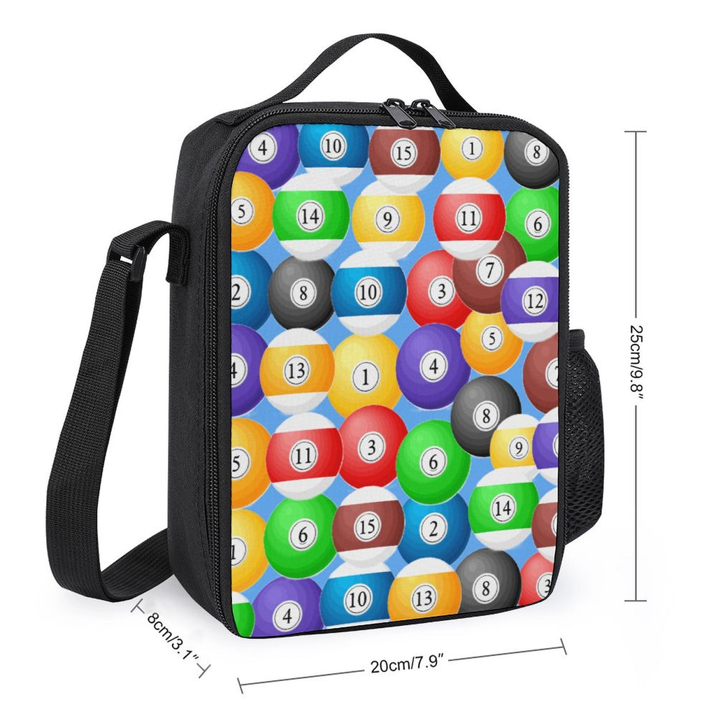 Pool Balls Collection: Insulated Lunch Bag with 600D Polyester