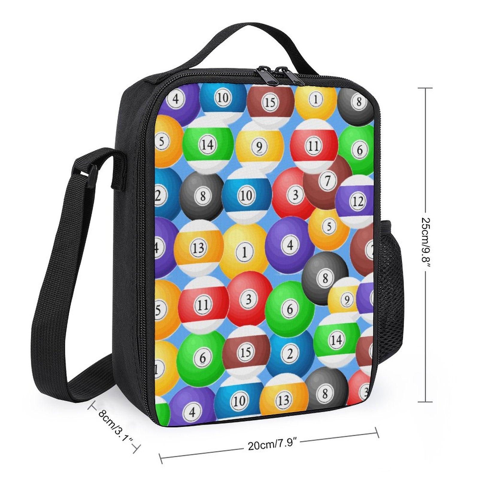 Pool Balls Collection: Insulated Lunch Bag with 600D Polyester