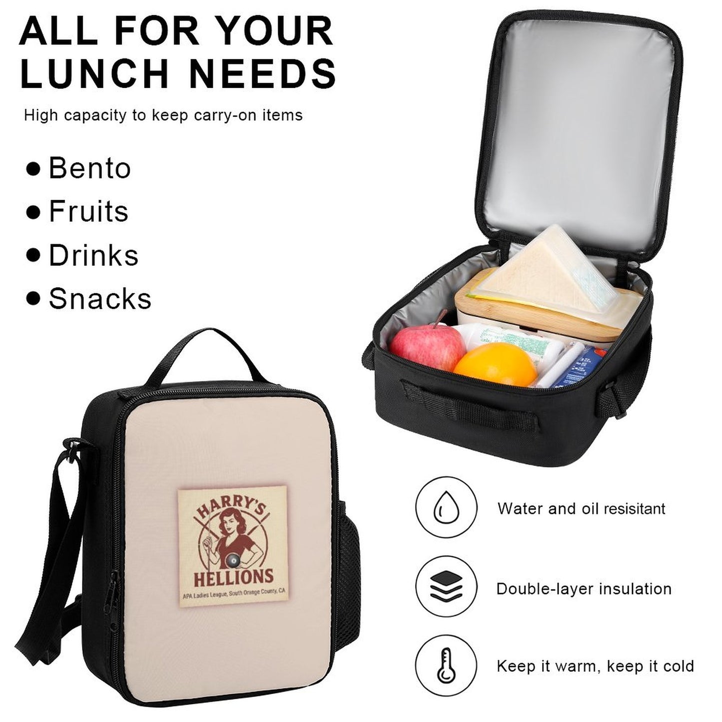 Set of 3 Bags (Shoulder Bag Lunch Bag & Pencil Pouch)