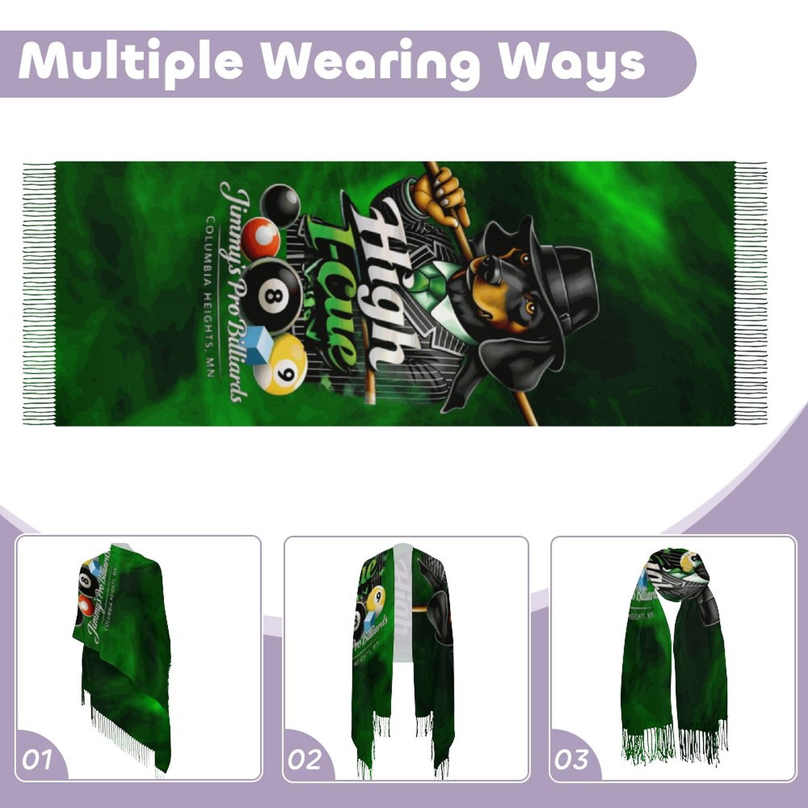 High I-Cue MN Cashmere-like Tassel Scarf