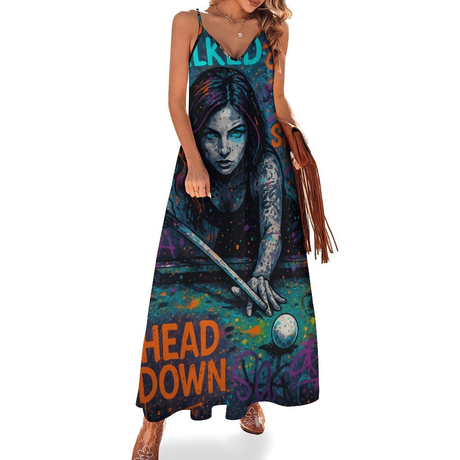 Chalked Up Ankle-length Slip Dress