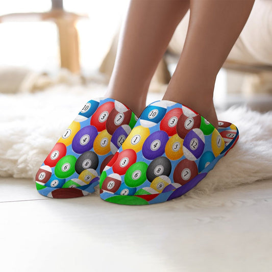 Pool Balls Collection - Women's Flannel Cotton Slippers