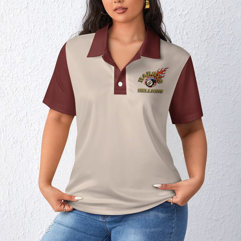 Harry's Hellions Women’s Polo Shirt – Performance Fit, V-Neck, Versatile Style