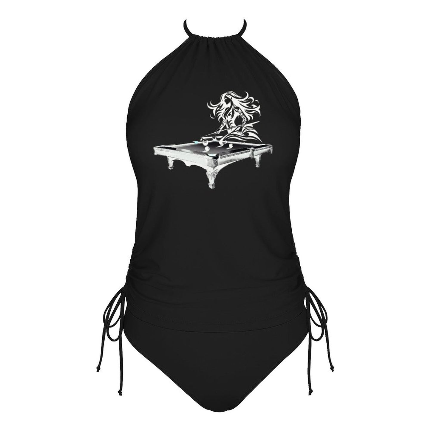 Just Playing Pool: High Neck 2-Piece Swimsuit Set