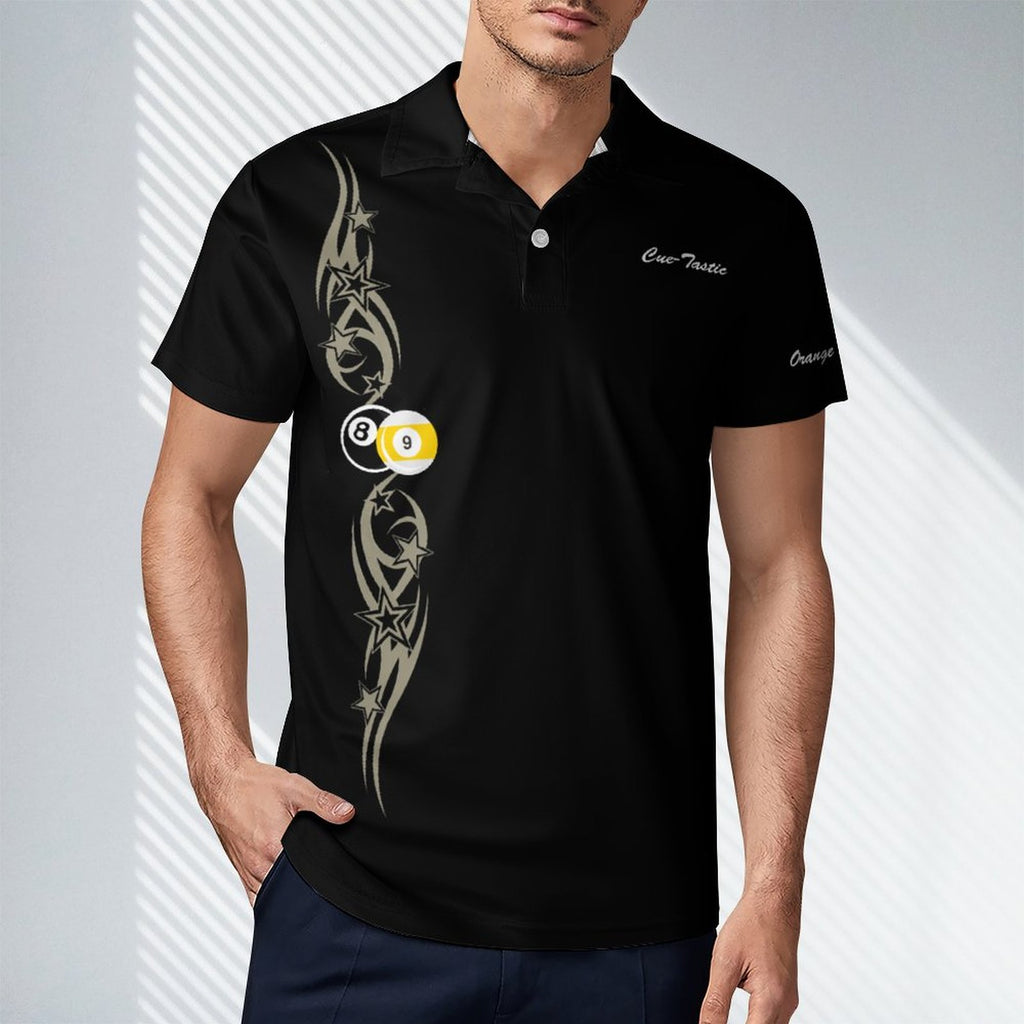 Cuetastic Short Sleeve Men's POLO T-shirt V2 (Polyester)