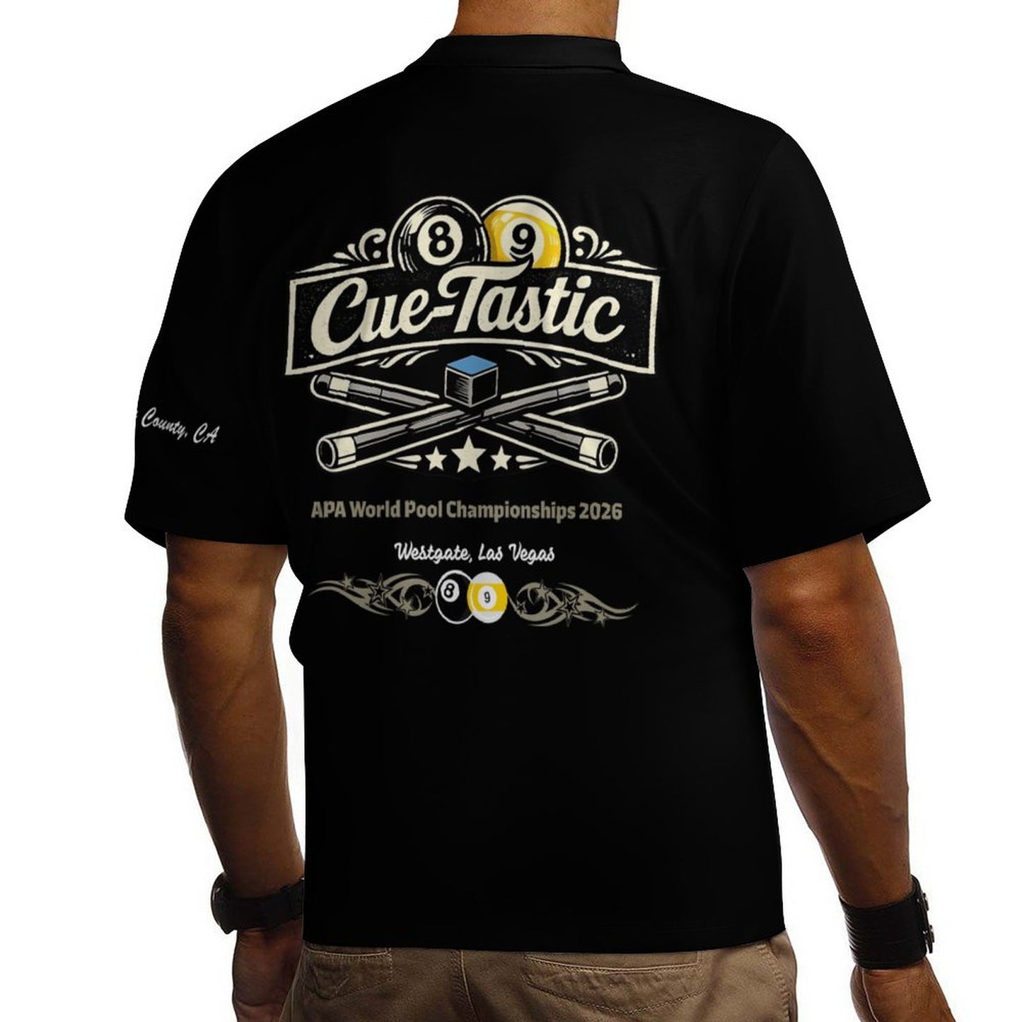Cue-Tastic Team Shirt - Men's Cotton Cuban Collar Short Sleeved Shirt
