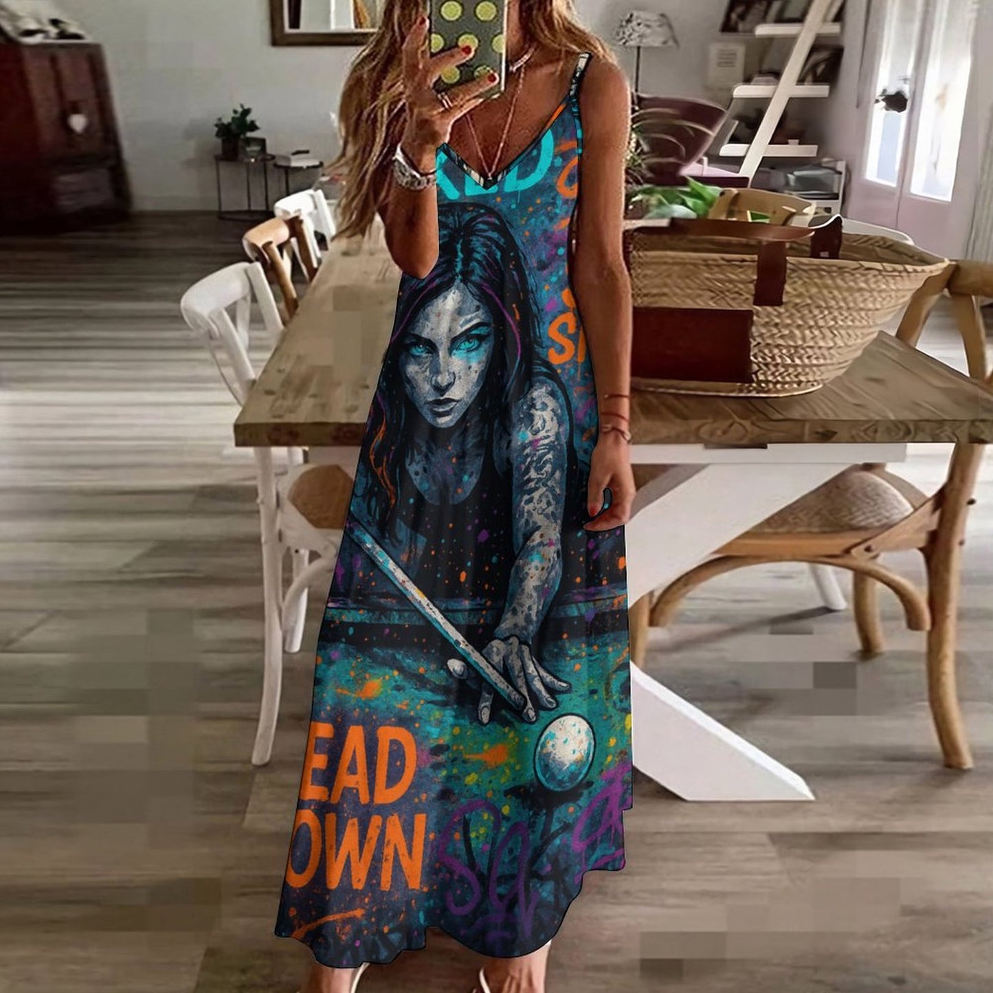 Chalked Up Ankle-length Slip Dress