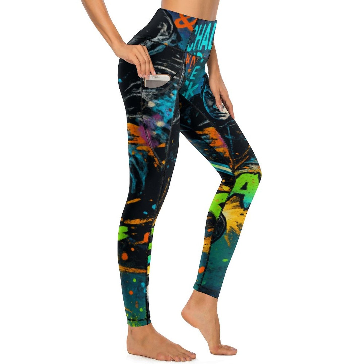 Custom Print Patterned Yoga Pants with 2 Pockets (All-Over Printing)