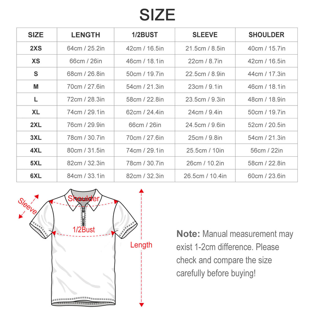 Dead Stroke Cotton Zip Short Sleeve POLO Shirt for Men(