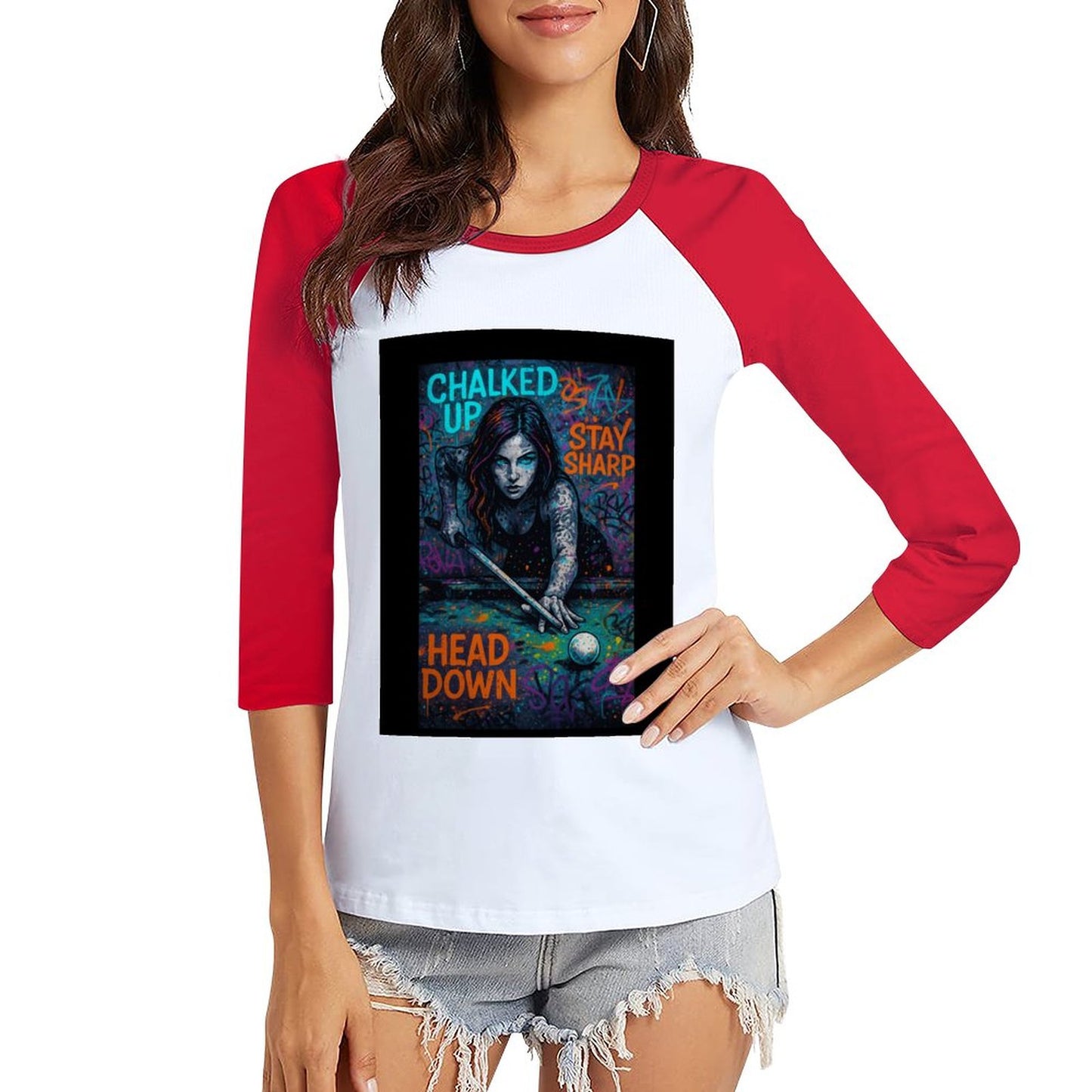 Chalked Up Raglan Women's 3/4 Sleeve T-shirt