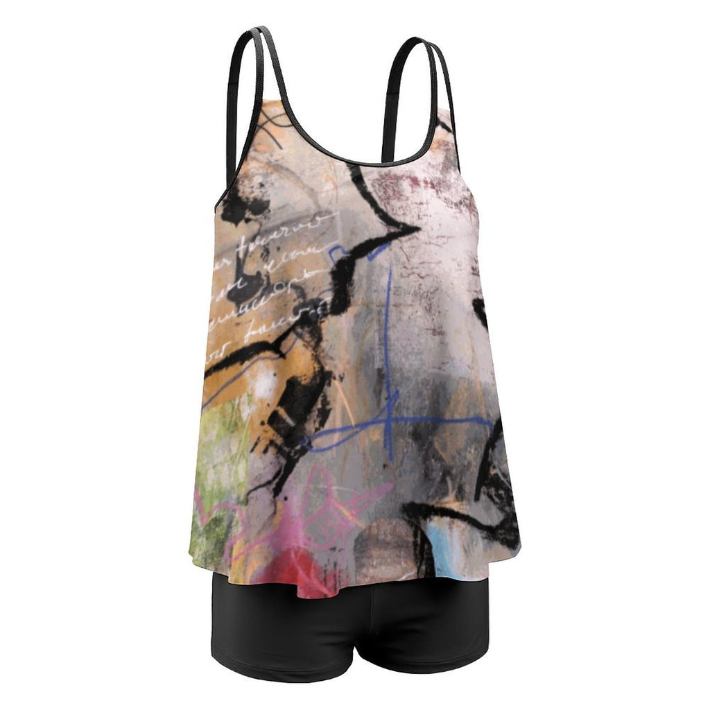 City Collection - Plus Size Women's Tankini 2-Piece Swimsuit