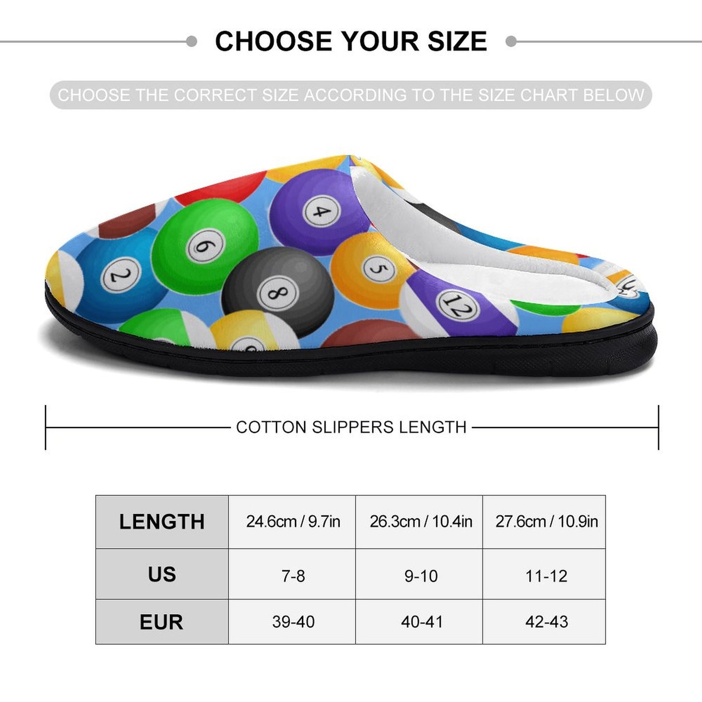 Pool Balls Cotton Women's Slippers – Comfortable Indoor House Slippers
