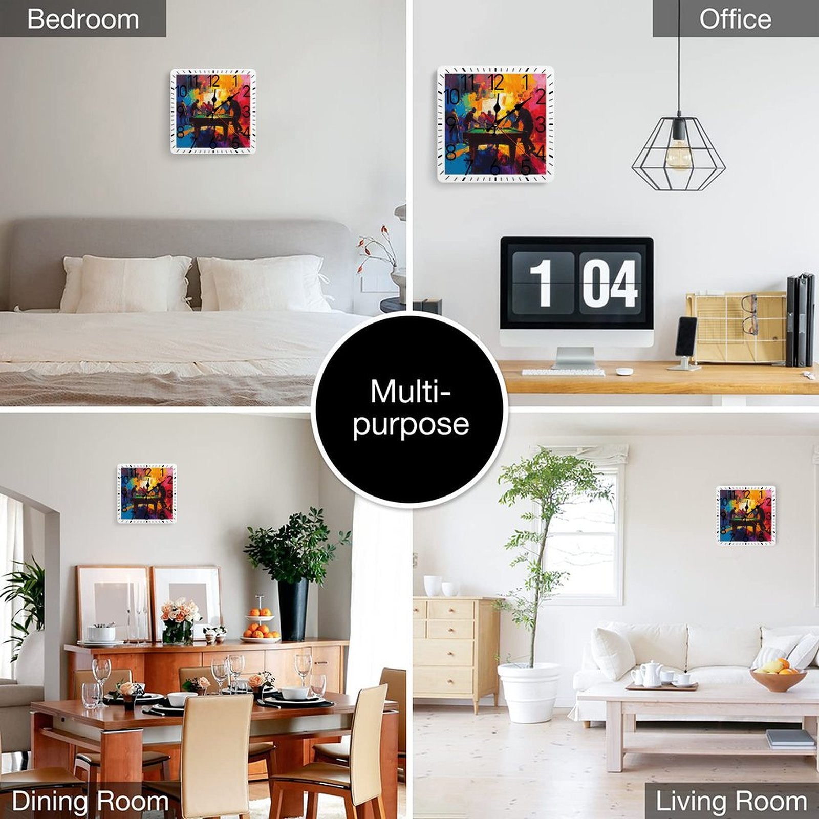 Square Wall Clock-9.8"x9.8"/25x25cm