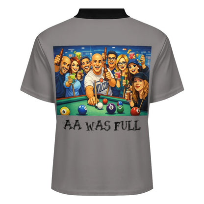 "AA Was Full" - Women’s Button-Down Polo Shirt – Short Sleeve Polyester Performance Top