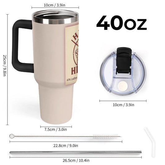 40oz Insulated Tumbler with Handle and Straw