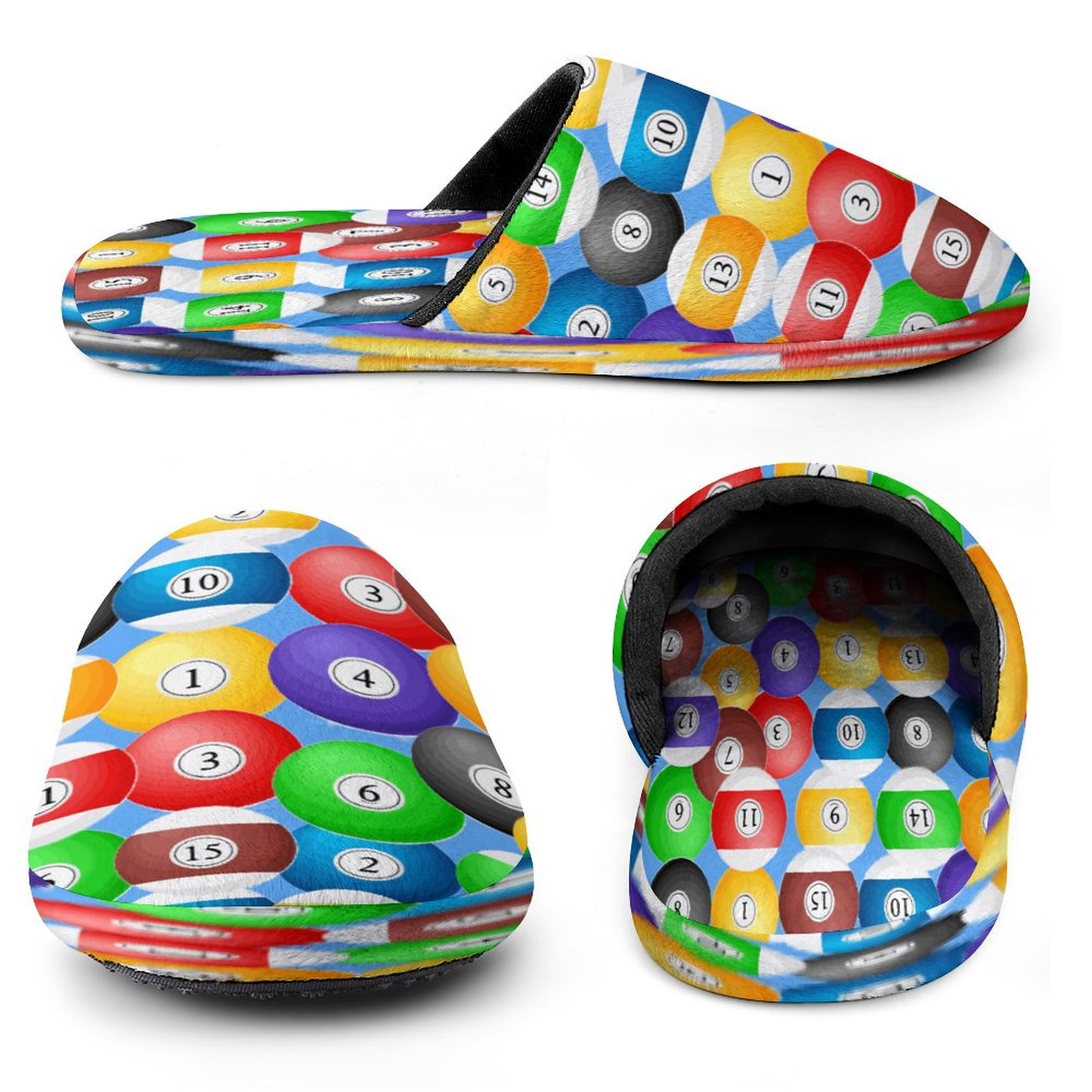 Pool Balls Collection: Men's Flannel Cotton Slippers