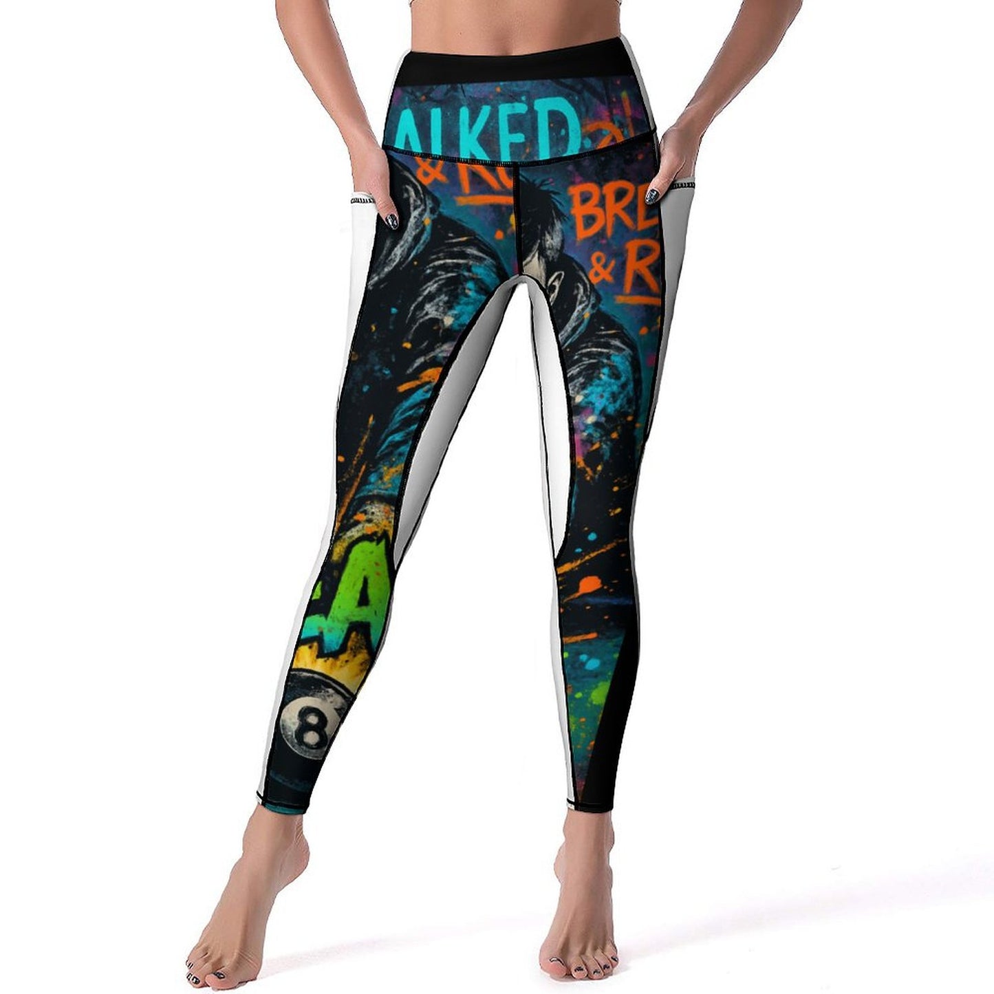 Custom Print Patterned Yoga Pants with 2 Pockets (All-Over Printing)