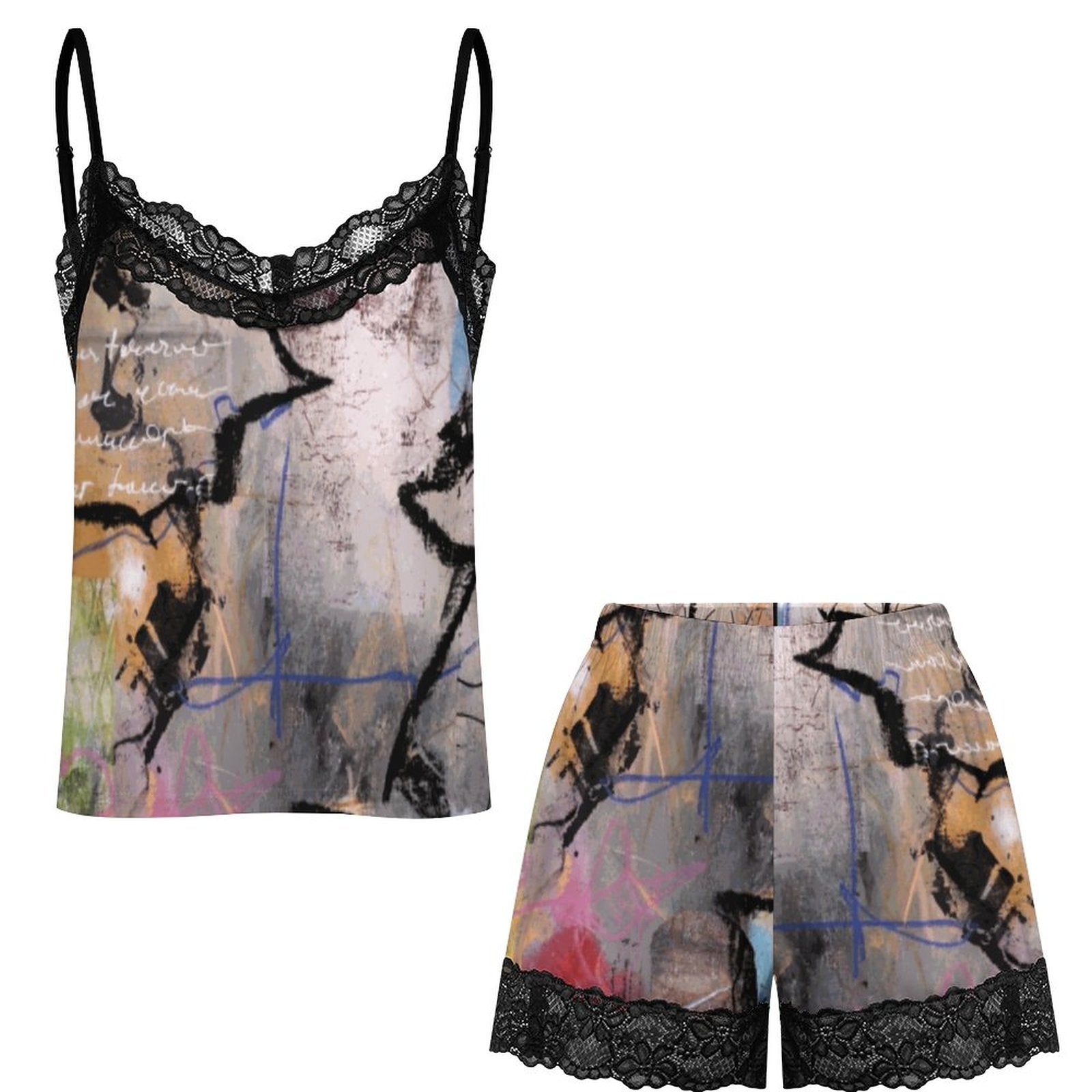 City Collection - Premium Lace Trim Pajama Set