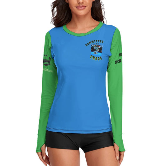 Women's Long Sleeve Sun Protection Shirt-UPF 40 UV Rash Guard for Hiking - Committed to Chaos
