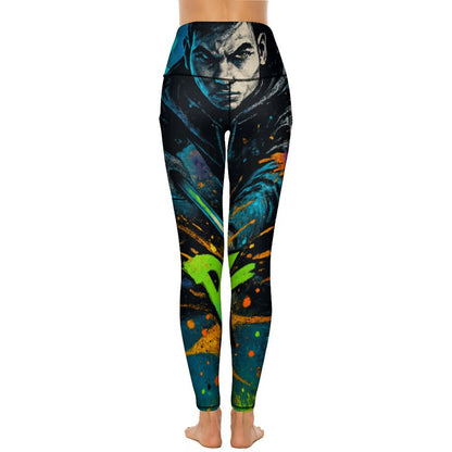 Custom Print Patterned Yoga Pants with 2 Pockets (All-Over Printing)